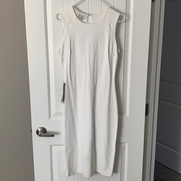 White Bebe Midi Body-con Dress - Picture 1 of 3